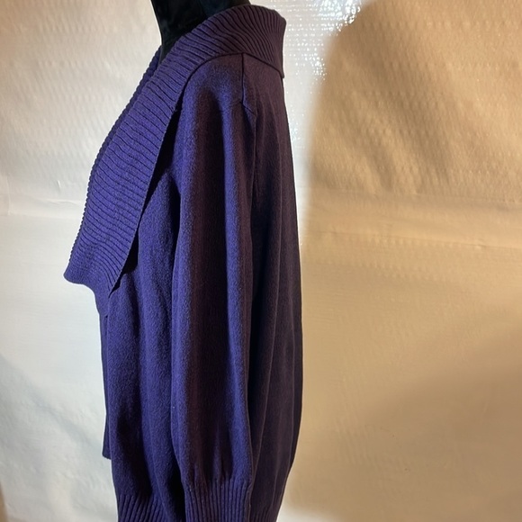 DRESSBARN purple cowl neck sweater size 14/16 - Picture 3 of 9